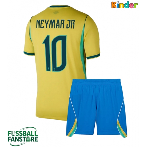 Brasilien Neymar Jr #10 Replik Heimtrikot Kinder WM 2026 Kurzarm (+ Kurze Hosen)